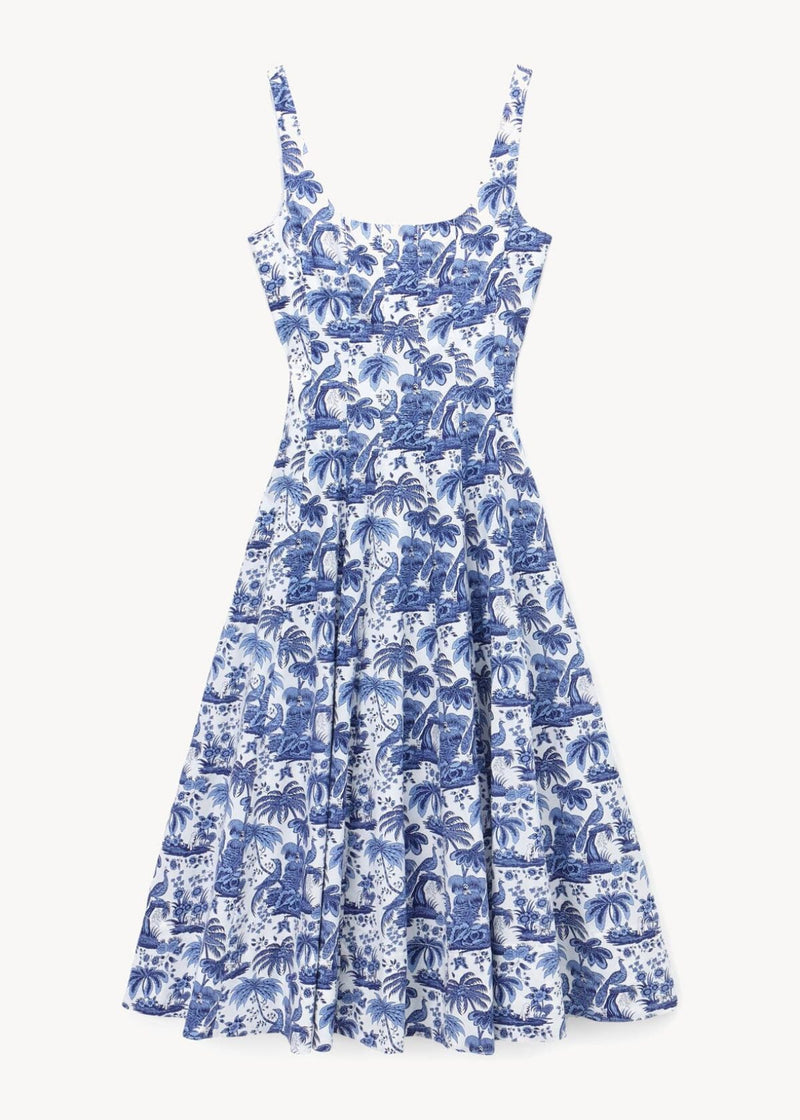 blue toile dress